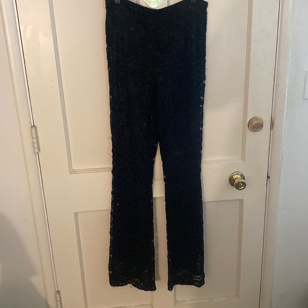 Black beaded lace pants very dressy